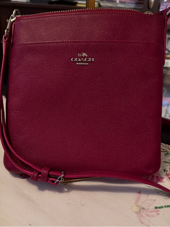 Coach Handbags - COACH Pebble Leather Kitt Messenger Crossbody Bag - Magenta